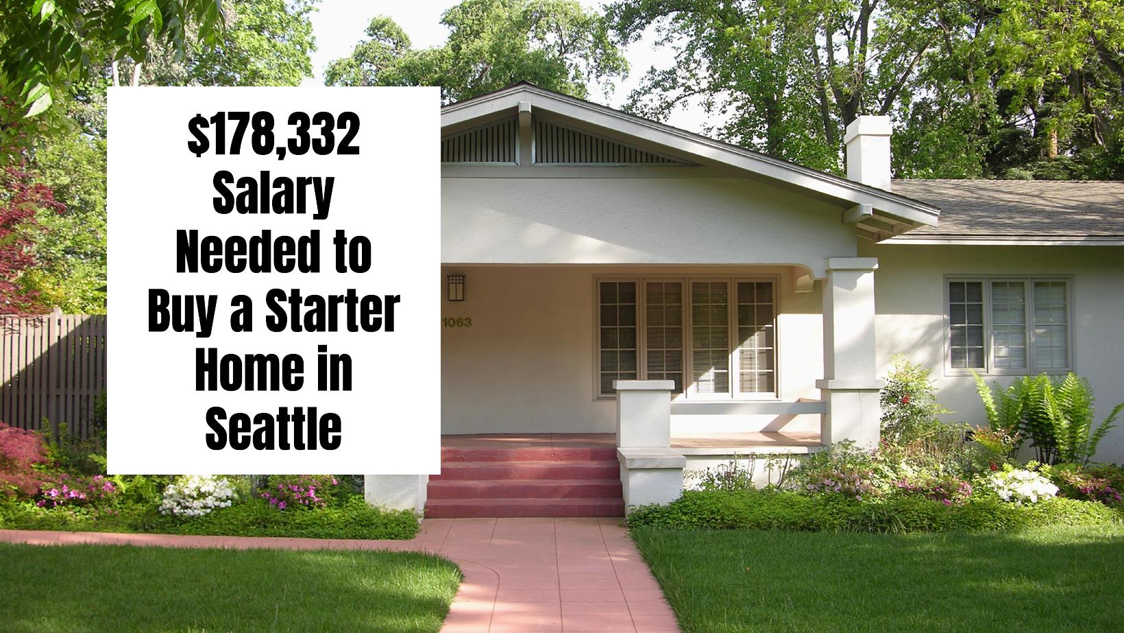 Seattle starter homes require high annual income of $178,000 for affordability.