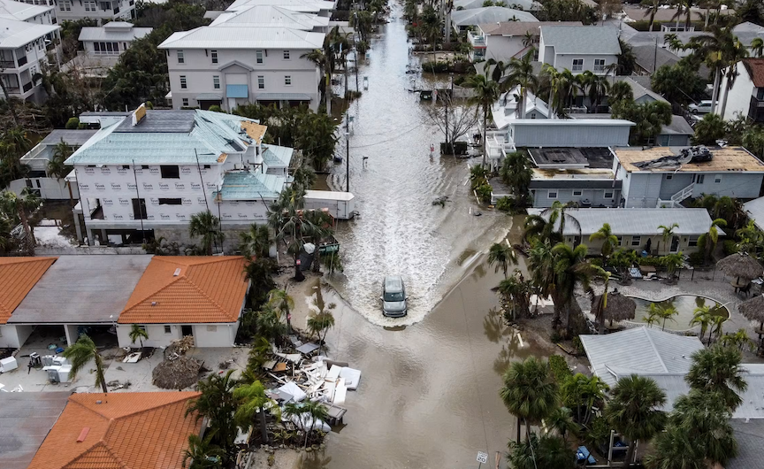 Florida coastline battered by multiple intense storms in vulnerable coastal areas.