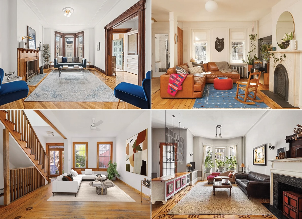 Three luxury Brooklyn homes sell quickly after initial listings in competitive market.