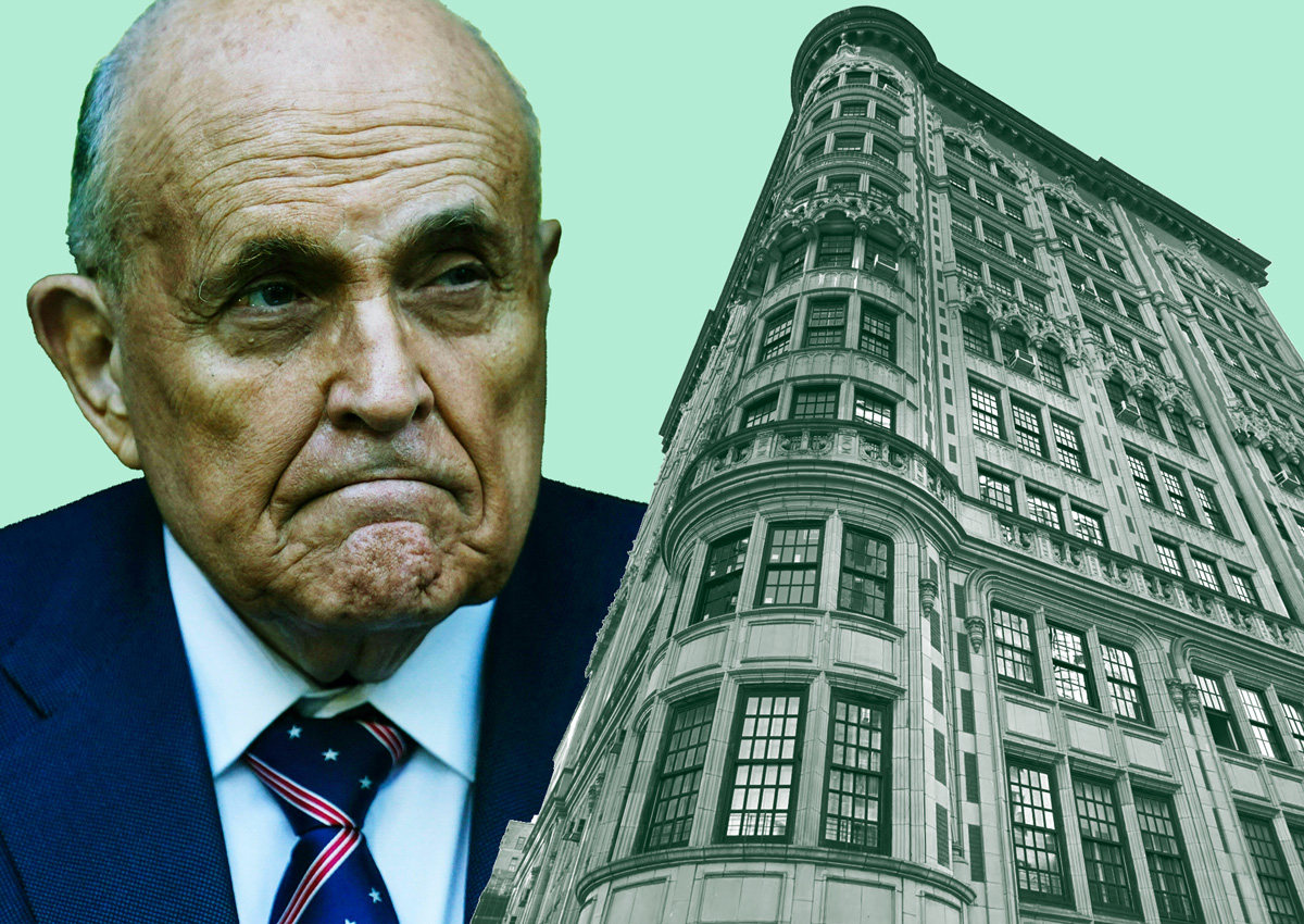 Rudy Giuliani exits Manhattan luxury apartment building after court-ordered eviction.