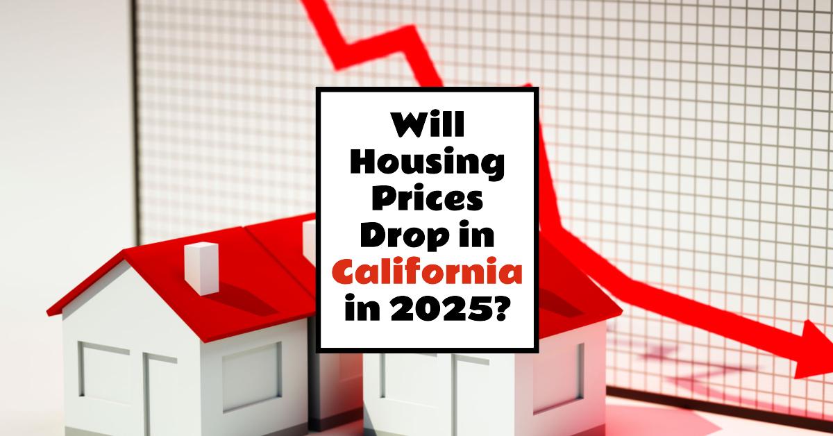 California housing market forecast image with graphs and maps of prices.