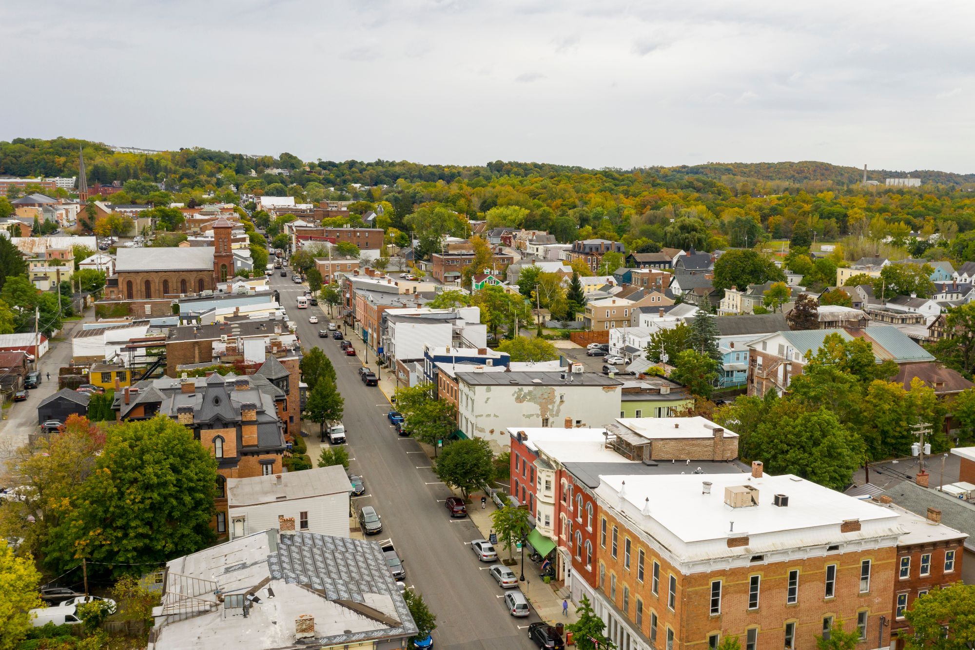 Upstate New York housing market map with rising prices indicator.