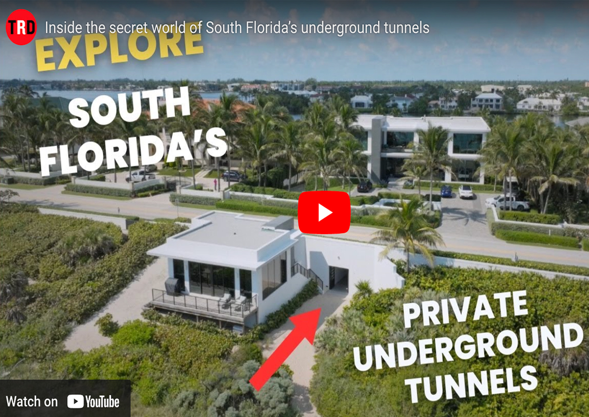 Exclusive mansions in South Florida reveal hidden underground private tunnels.