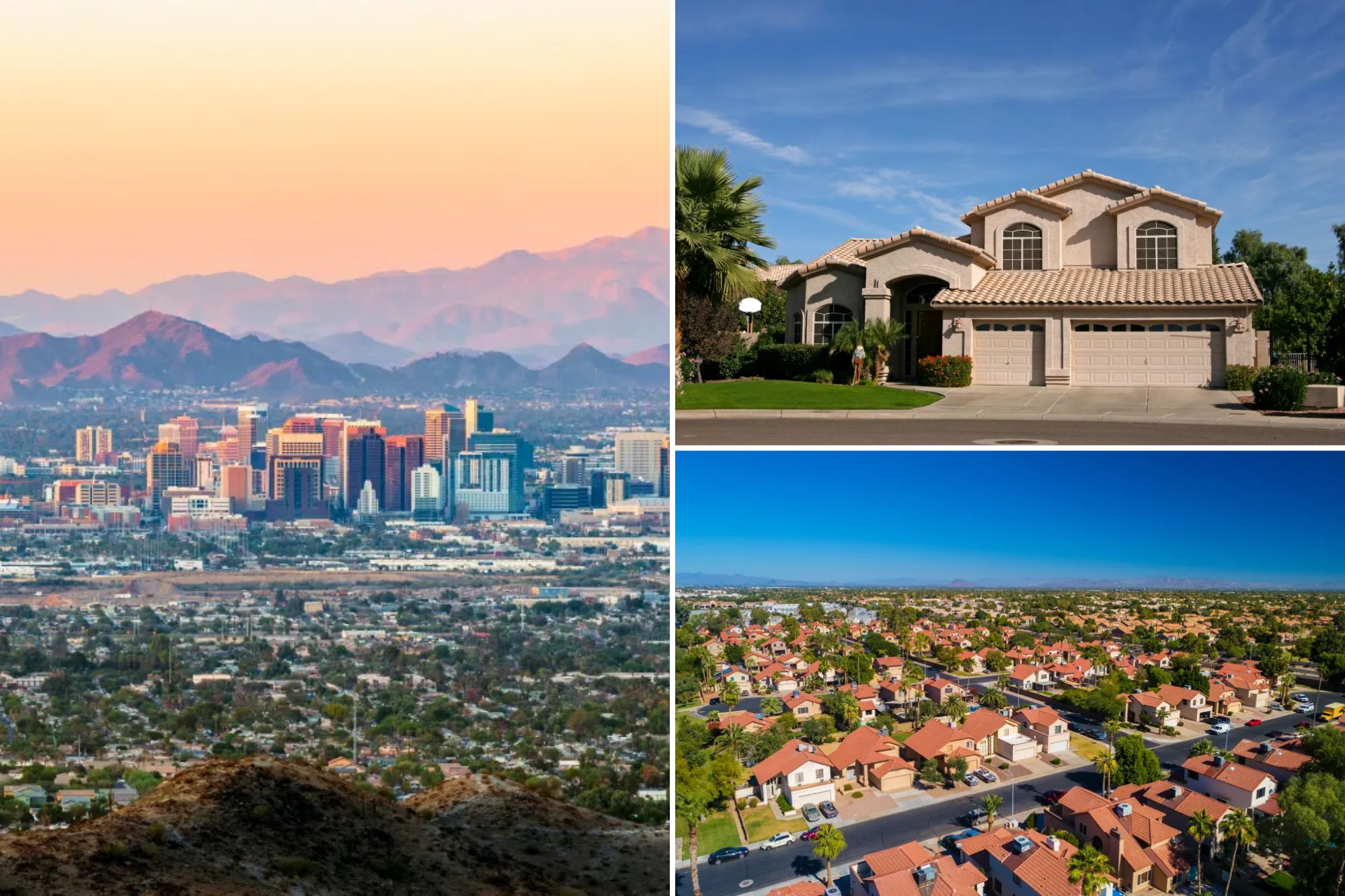 Phoenix real estate market with sunny weather and rising property values.