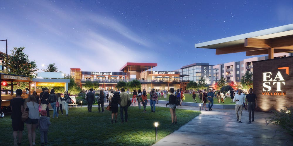 Northeast Austin development with East Village retailers and shops unveiled.