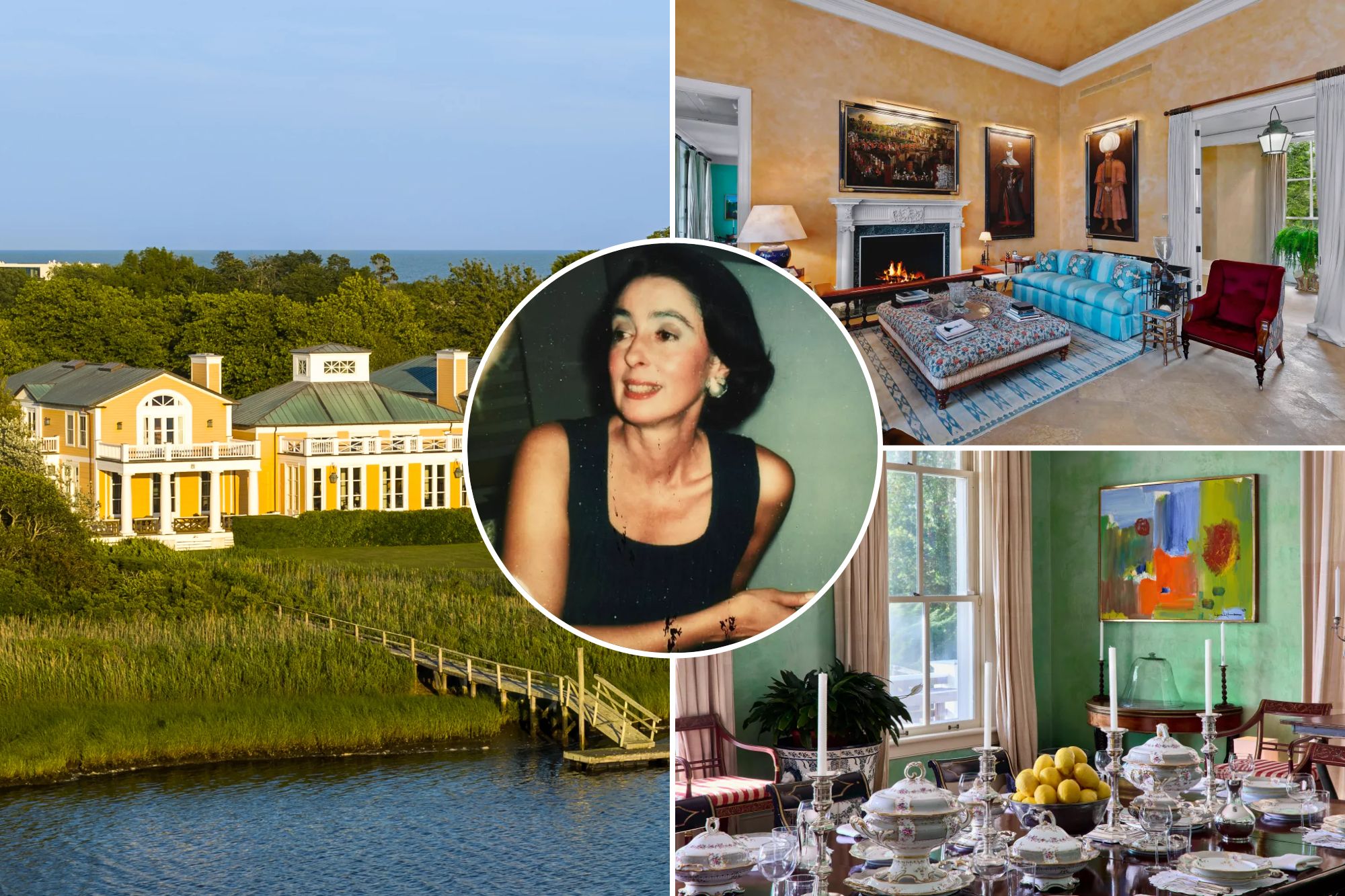 Mica Ertegun's luxurious Hamptons estate features opulent global decor for sale.