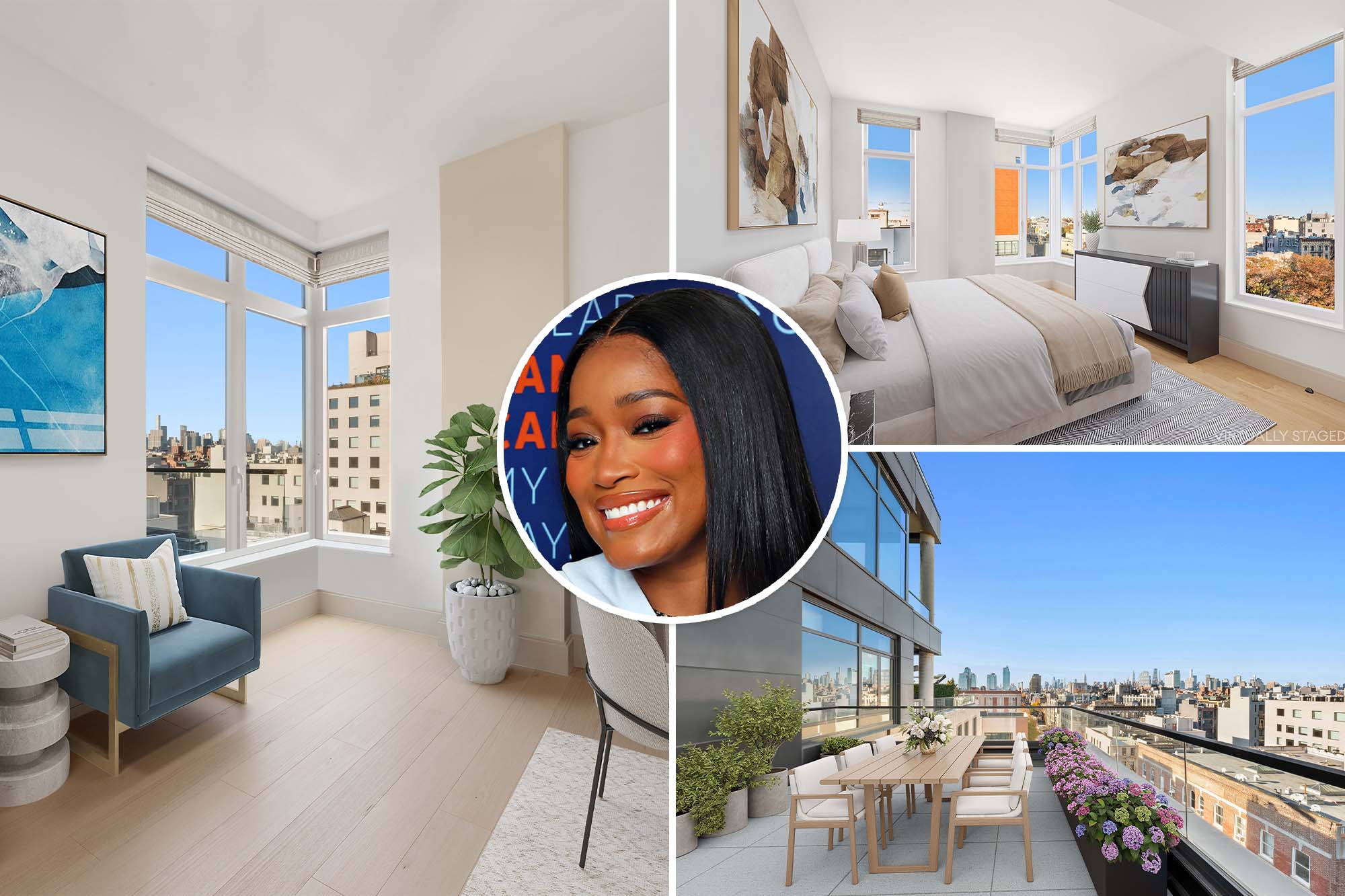 Actress Keke Palmer lists NYC penthouse for sale at $2.99 million.