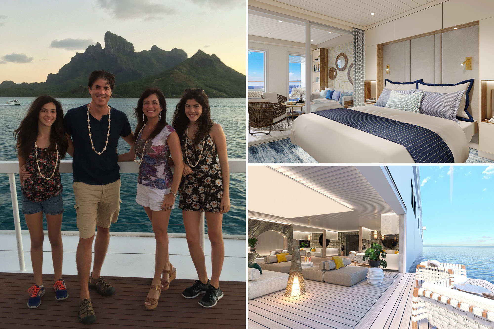 Individuals trade land-based life for luxurious oceanic experience on high-end cruise ship.