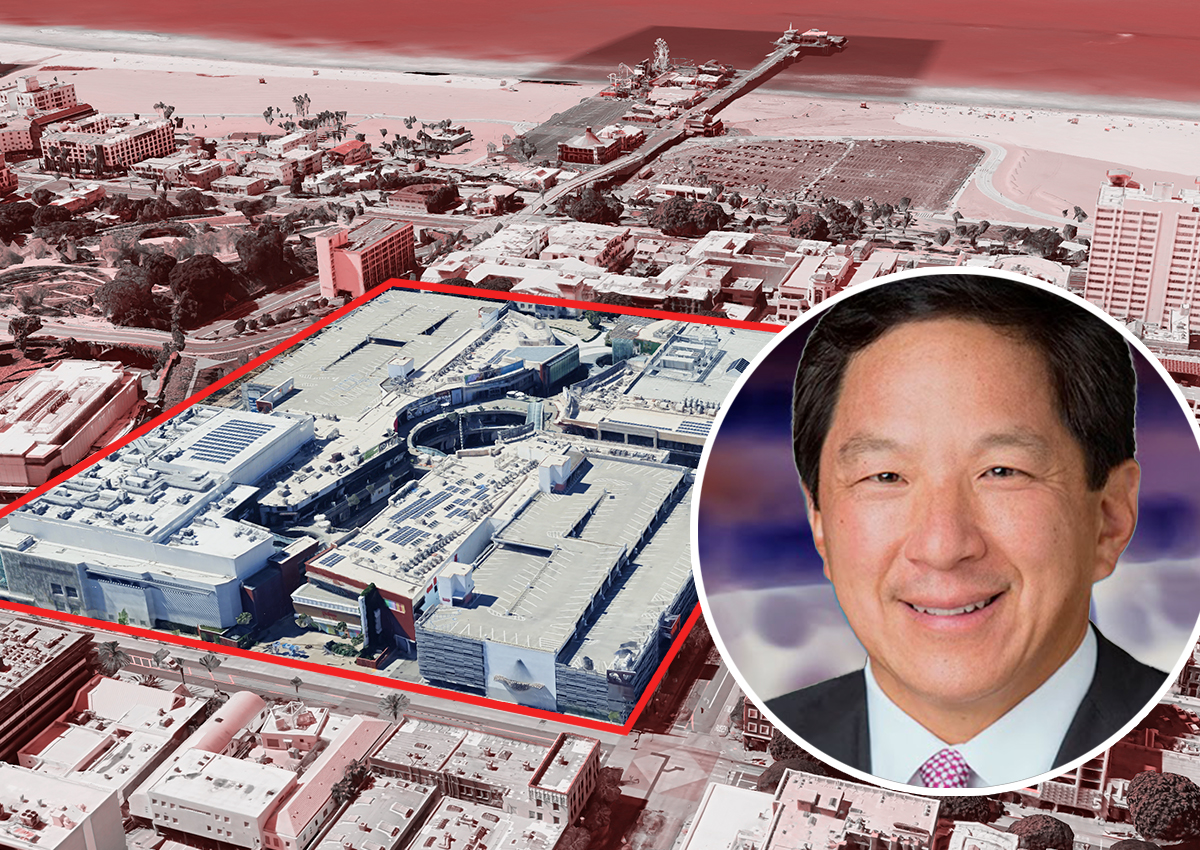 Santa Monica Place shopping mall valuation drops significantly amidst sale negotiations.