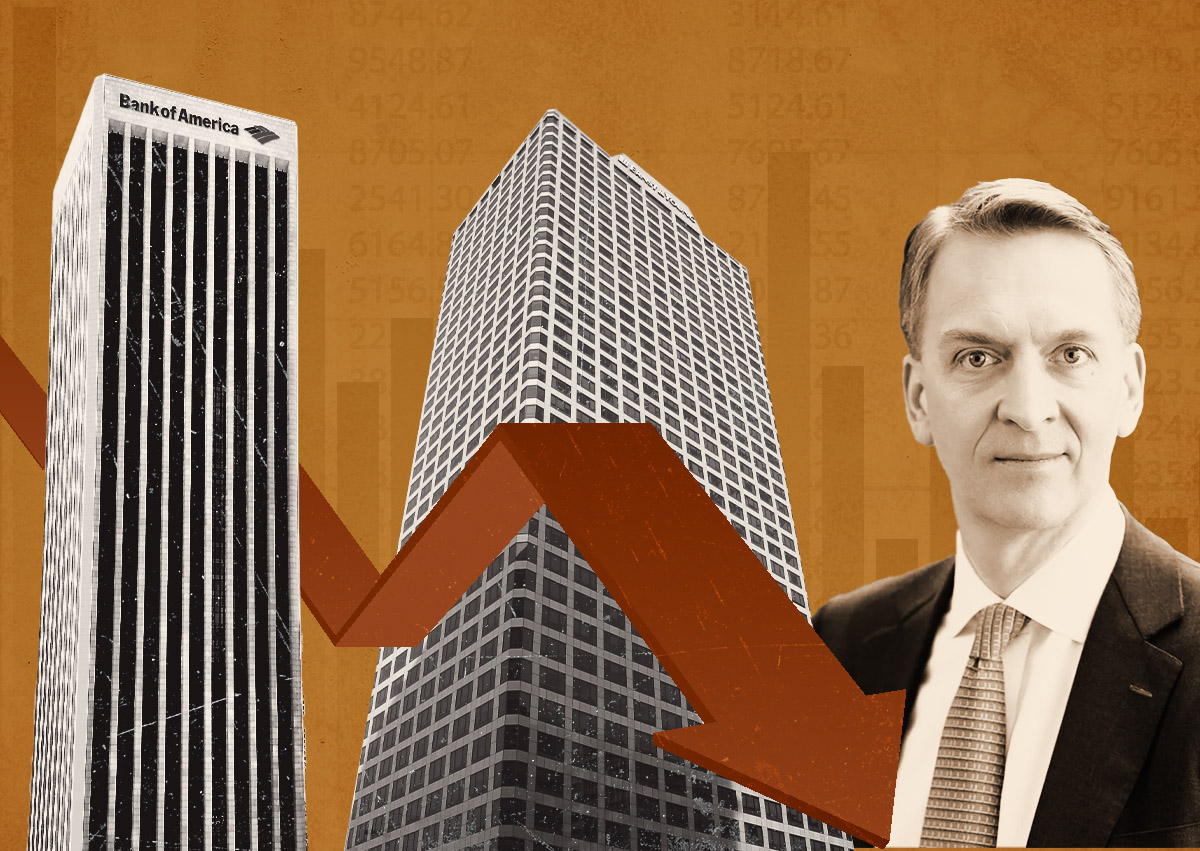 Downtown Los Angeles office buildings owned by Brookfield experience significant depreciation decline.