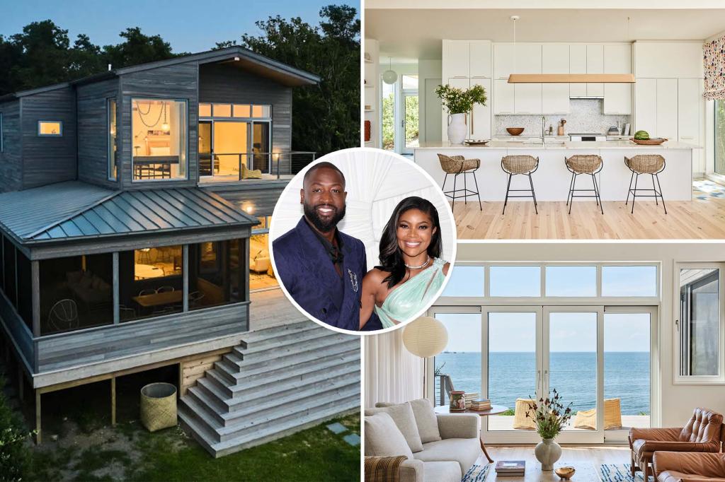 Gabrielle Union and Dwyane Wade at luxurious beachside retreat in Miami.