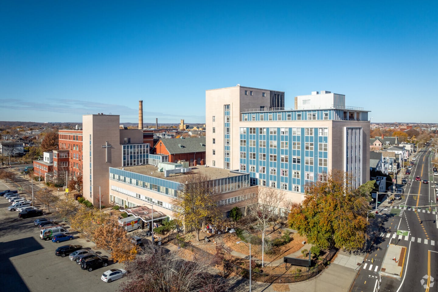 Abandoned Providence Hospital building in Rhode Island prepares for affordable housing redevelopment.