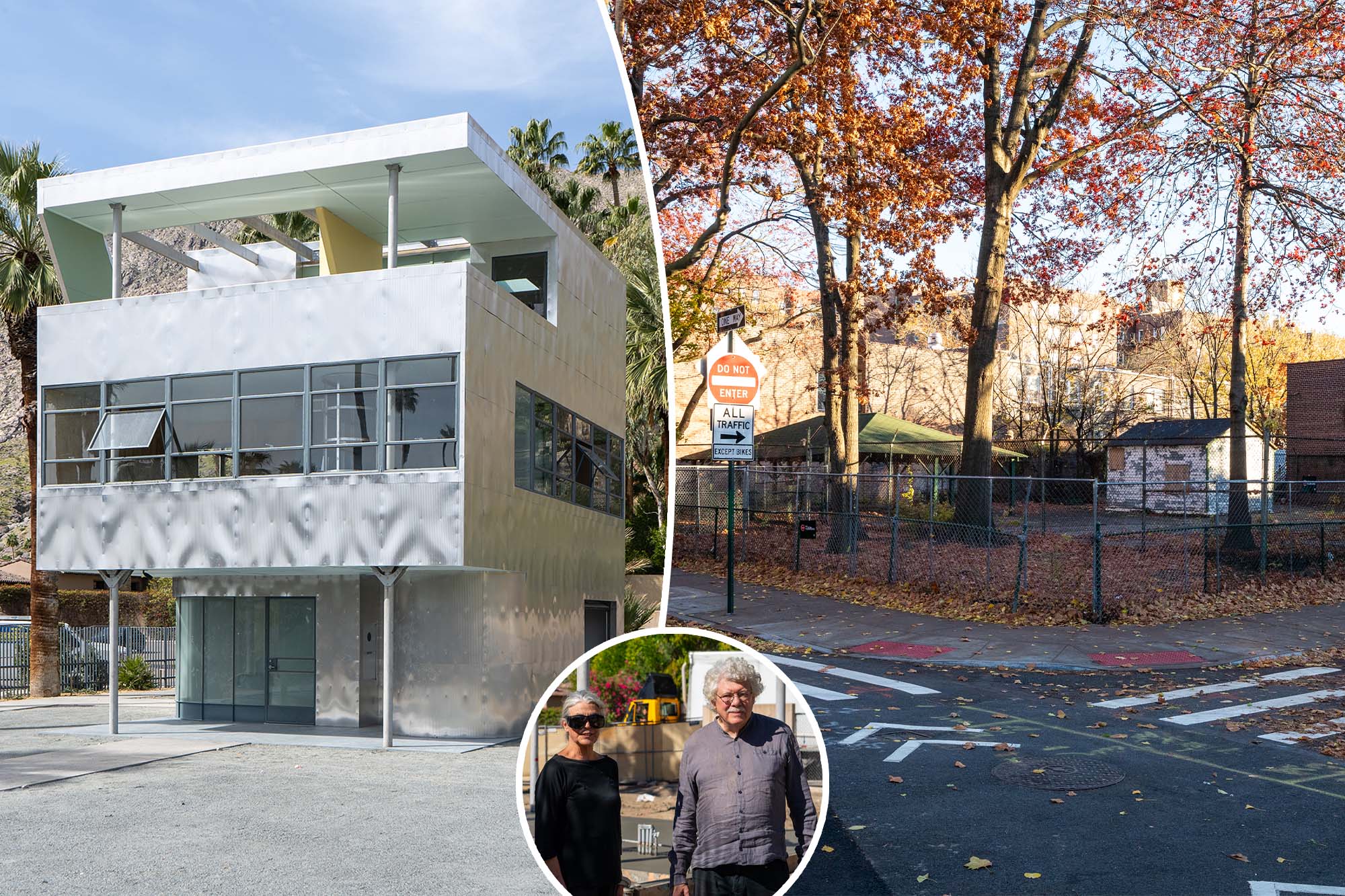 Aluminum house relocated from New York City to California coastline.