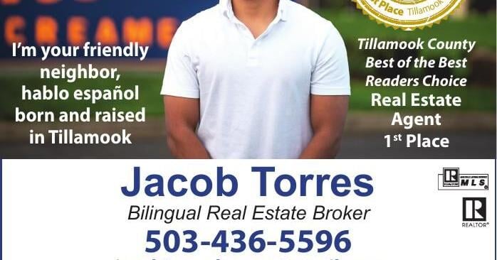 Tillamook County realtor Jacob Torres receives 2024 Readers' Choice Award.