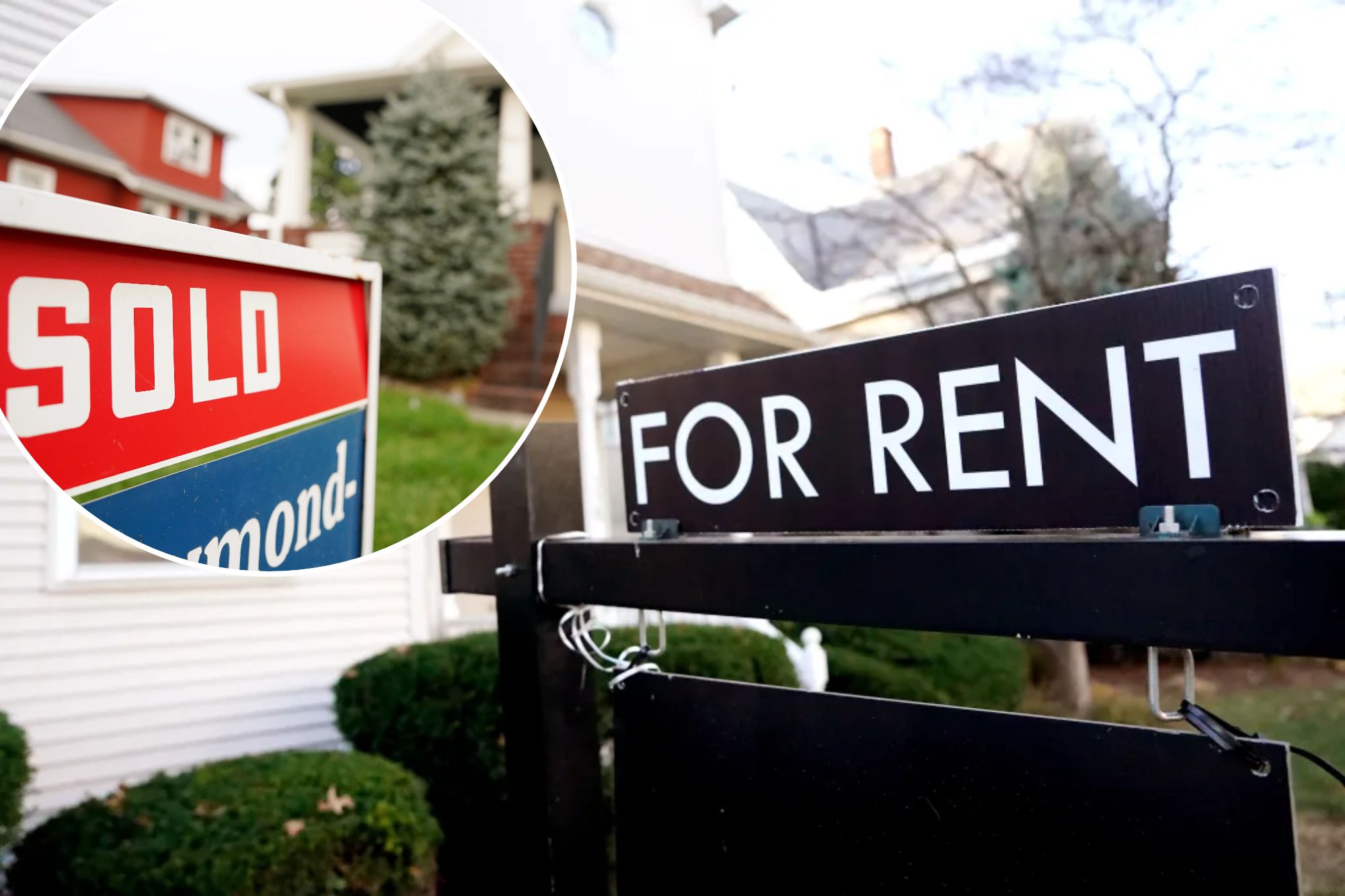 Comparison graph illustrating cost differences between buying and renting single-family homes nationwide.