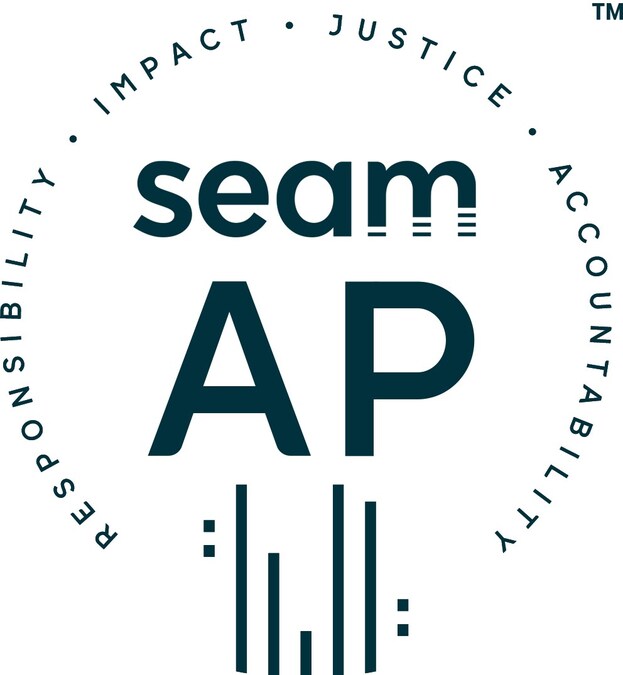 SEAM introduces credential for people-centric commercial real estate practices, logo on white background.