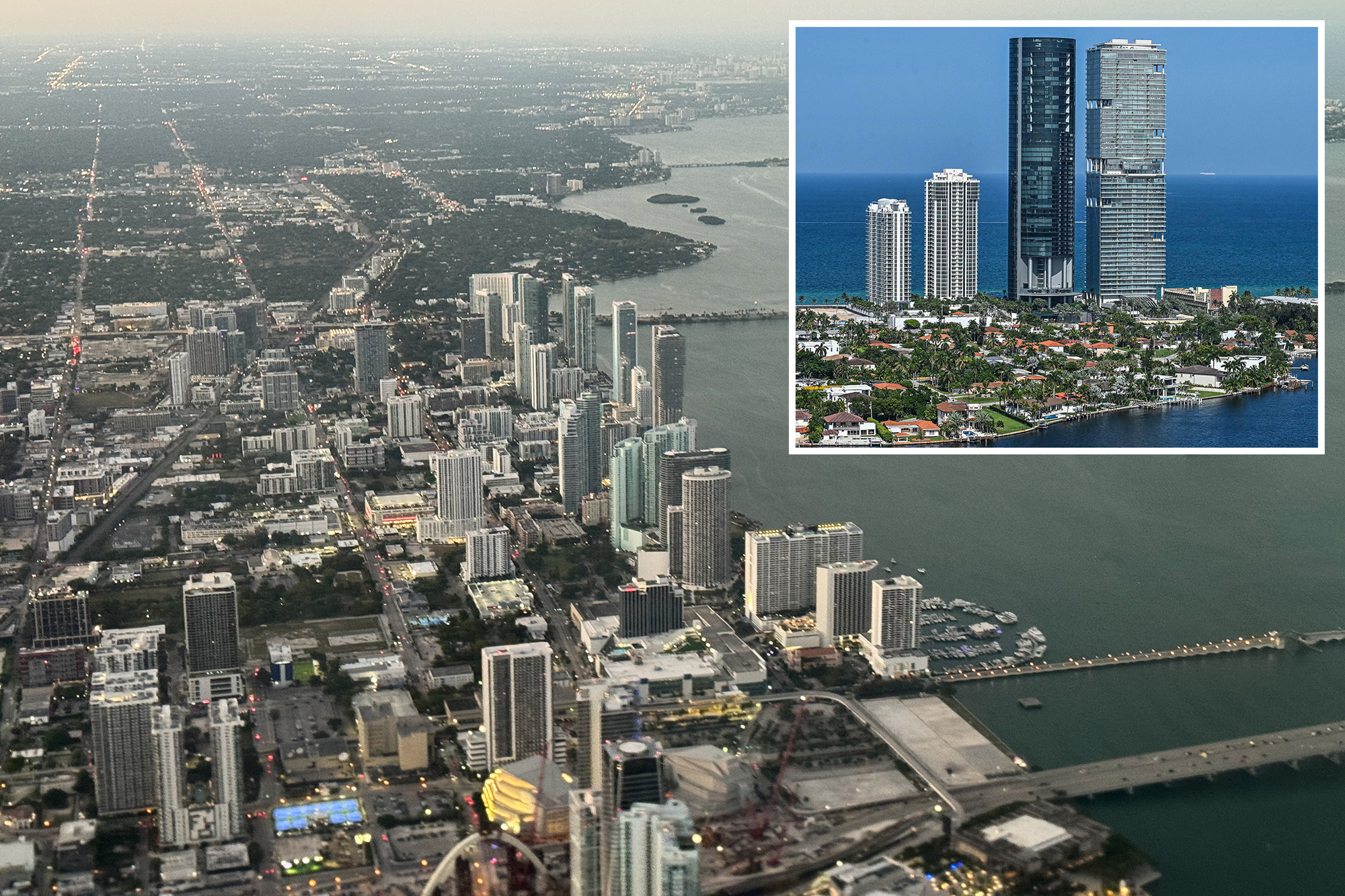 South Florida luxury high-rise building sinking into ground, structural damage.