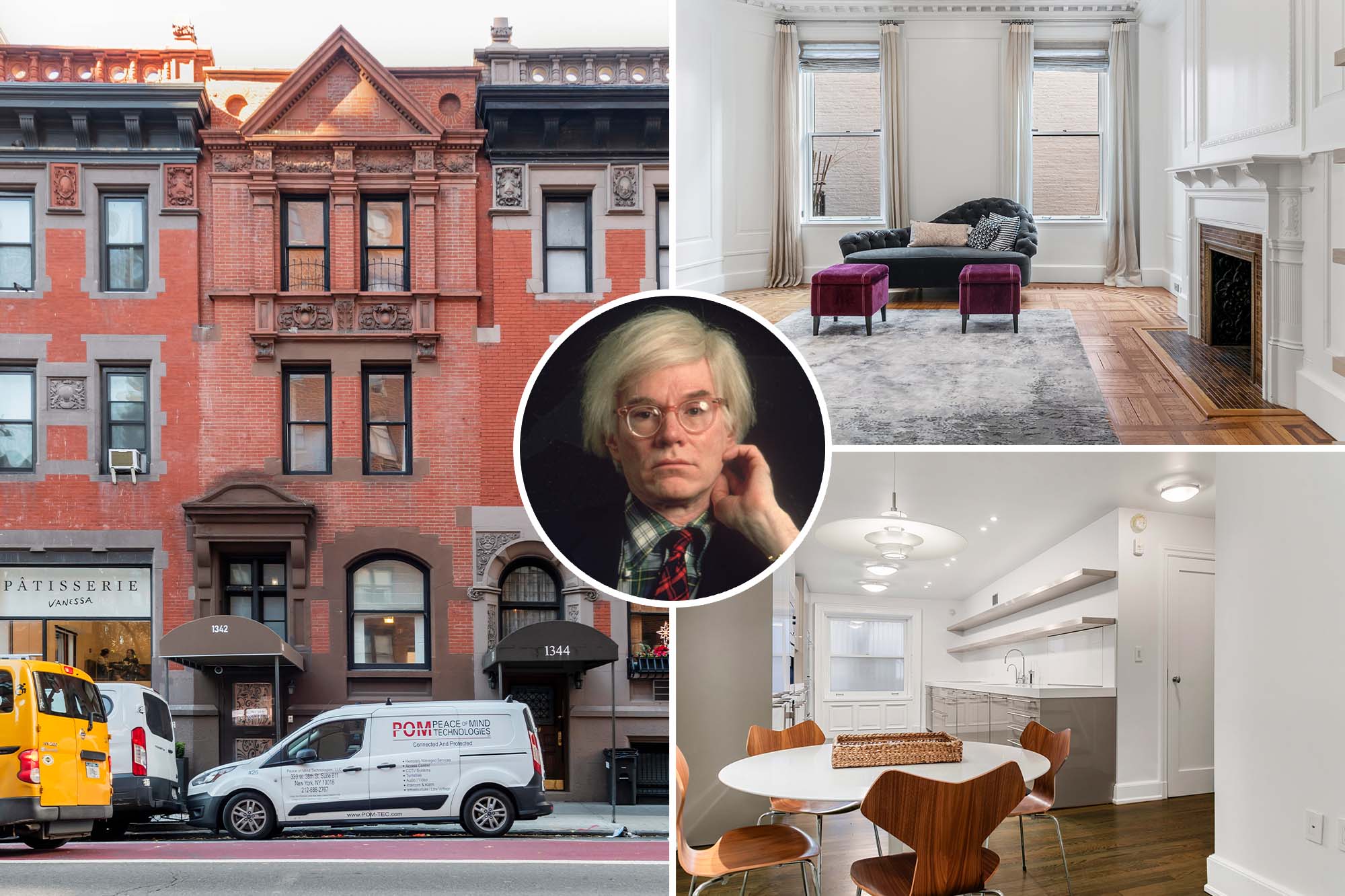 Former Andy Warhol NYC townhouse listed for rent in Manhattan neighborhood.