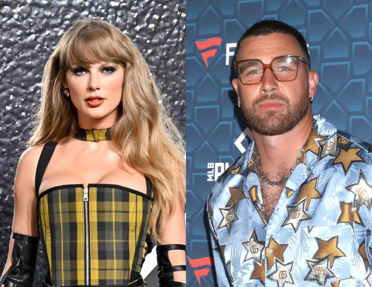 Taylor Swift in Kansas City with NFL player Travis Kelce at Arrowhead Stadium.