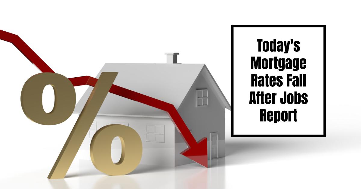 Graph showing mortgage rates decreasing after employment data release.