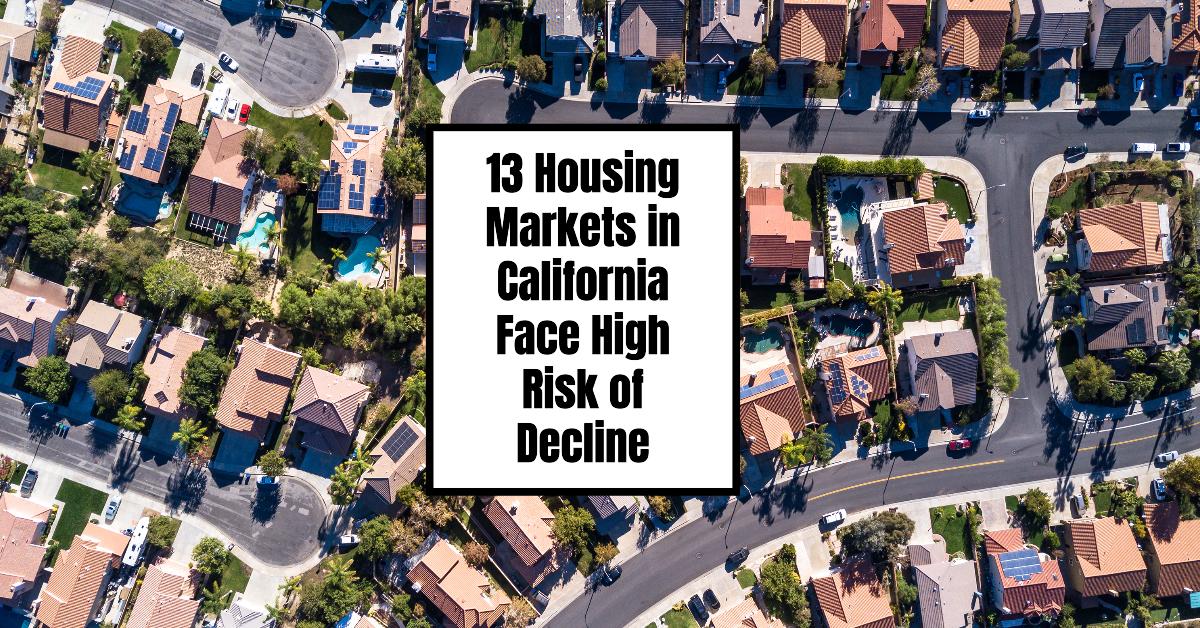 California housing market graph showing vulnerability to decline in key areas.