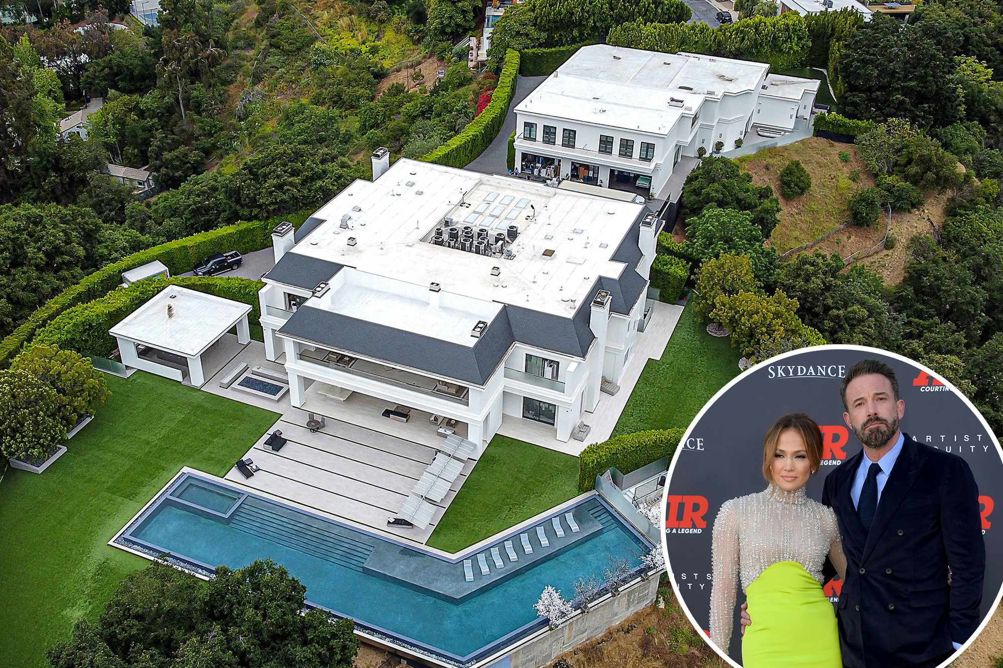 Beverly Hills mansion listed for sale by Ben Affleck and Jennifer Lopez.