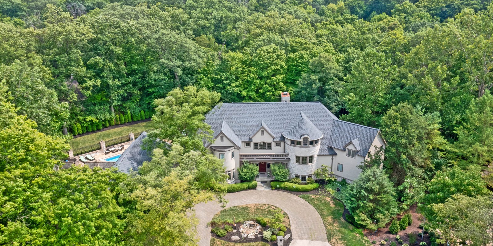 Castle-like mansion in Upper Arlington, Ohio, listed for sale at $3 million.