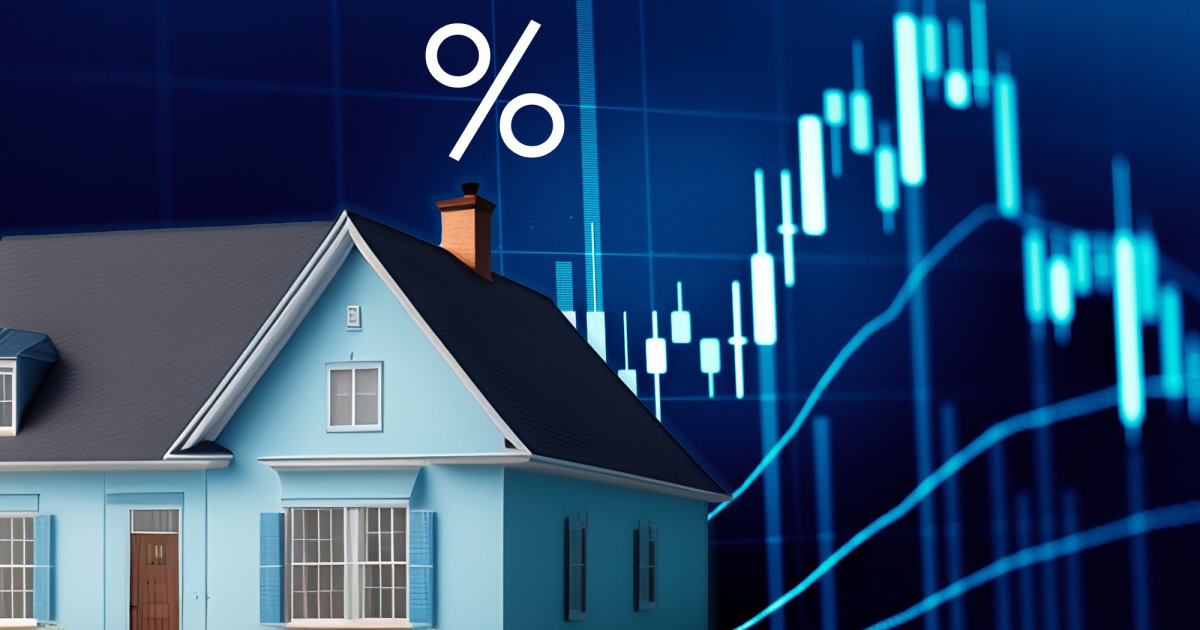 Graph showing home loan interest rates stabilizing near historic peak in US market.