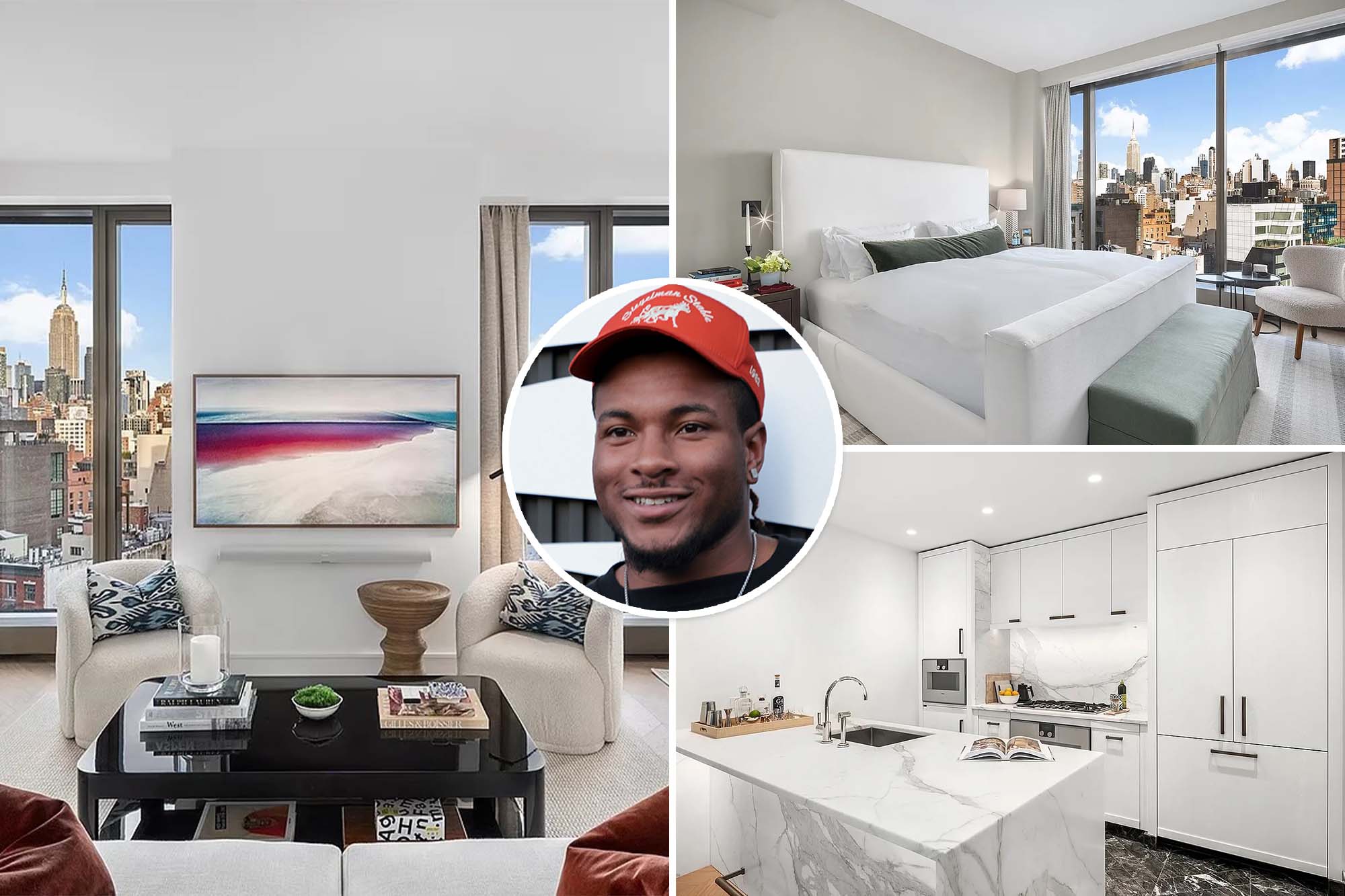 New York Knicks guard in luxurious Manhattan apartment with high rent.