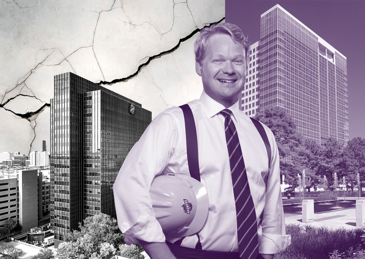 Houston office building loan defaults after prominent tenant's unexpected departure.