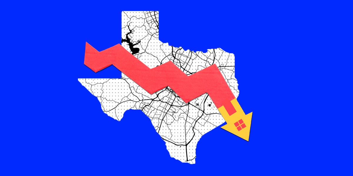 Empty luxury homes in Austin, Texas, amidst real estate market collapse.