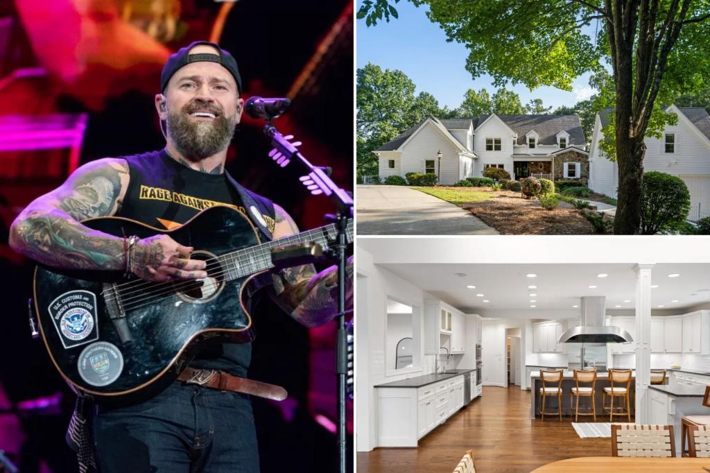 Zac Brown's Georgian-style mansion in Georgia listed for sale at $3.25 million.