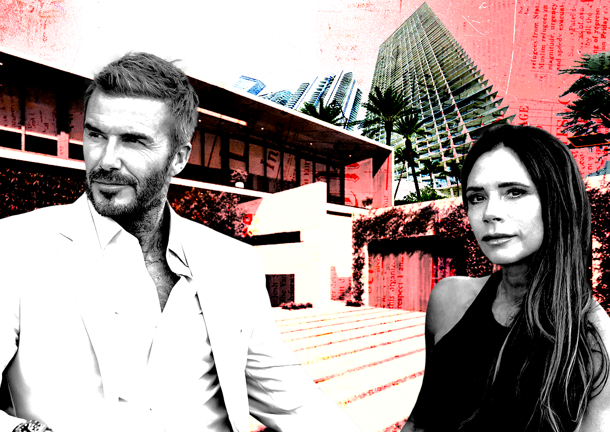 David and Victoria Beckham's Miami Beach mansion acquisition nearing completion exterior view.