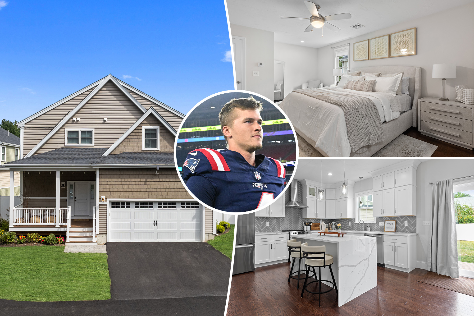 New England Patriots quarterback Bailey Zappe's Boston-area home listed for sale at $899K.