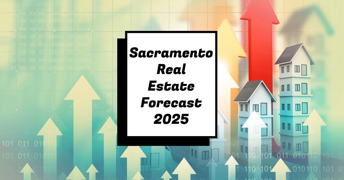 Image of Sacramento real estate map with forecast charts and graphs.