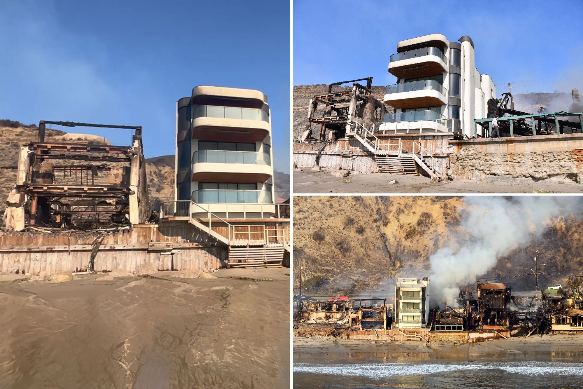 Malibu mansion survives wildfire, showcasing design resilience amidst California coastal blaze.