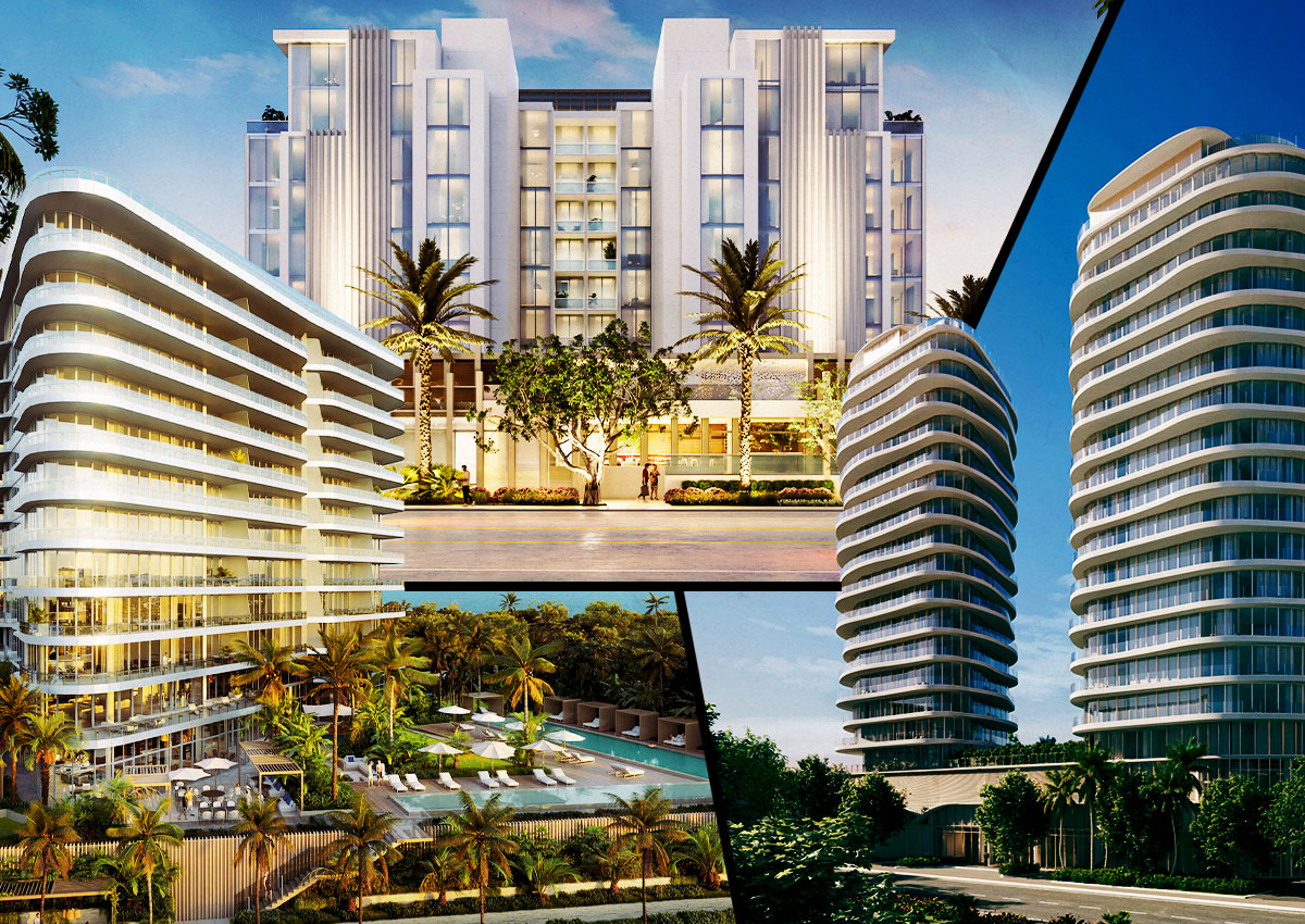 Broward County condo development pipeline visualized with buildings and construction equipment.