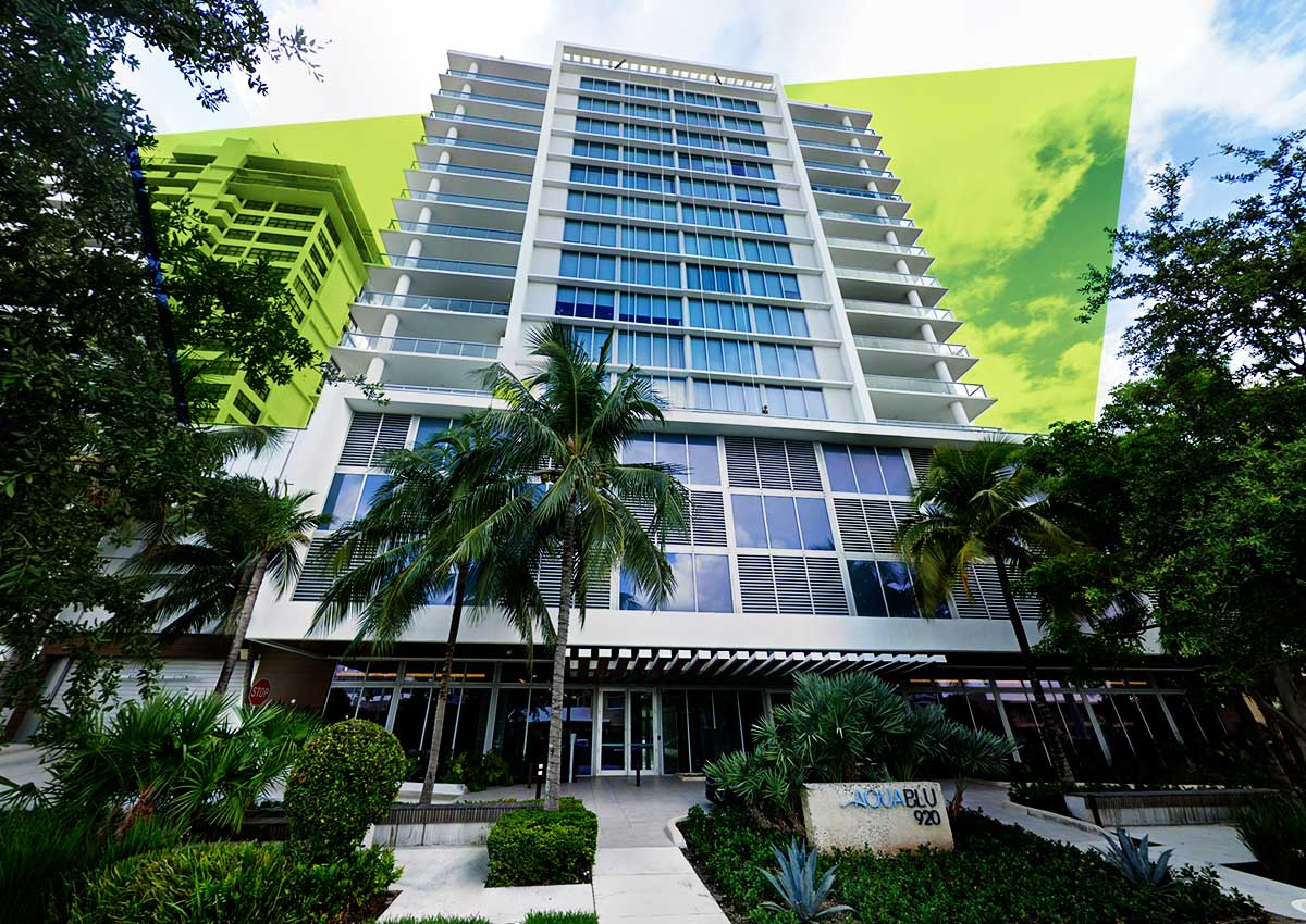 AquaBlu condo building in Broward County, Florida, real estate market leader.