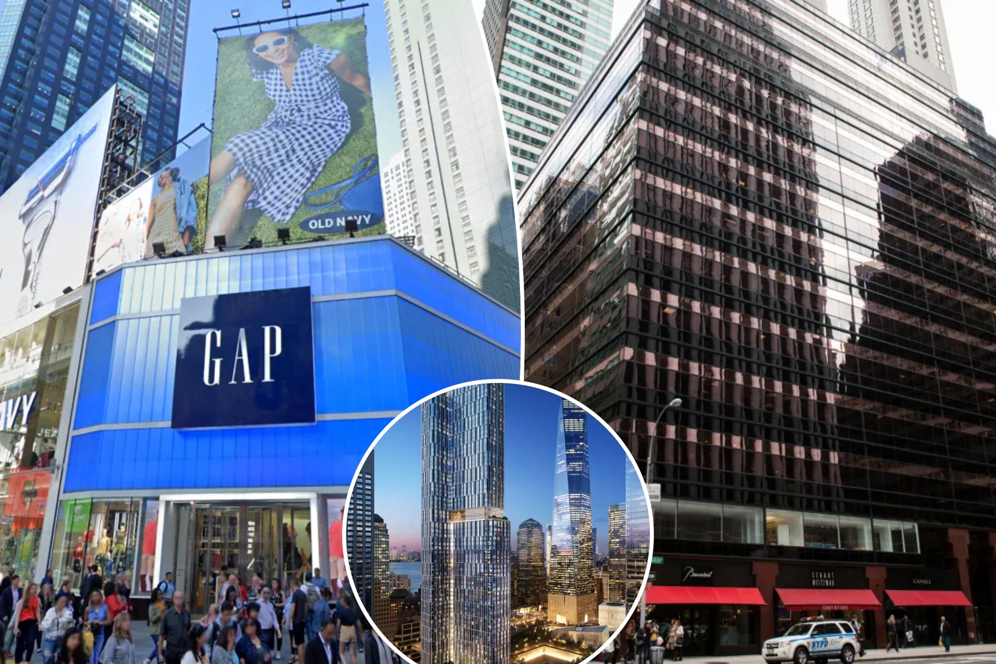 Panorama of New York City's tallest skyscrapers in Manhattan, current skyline.