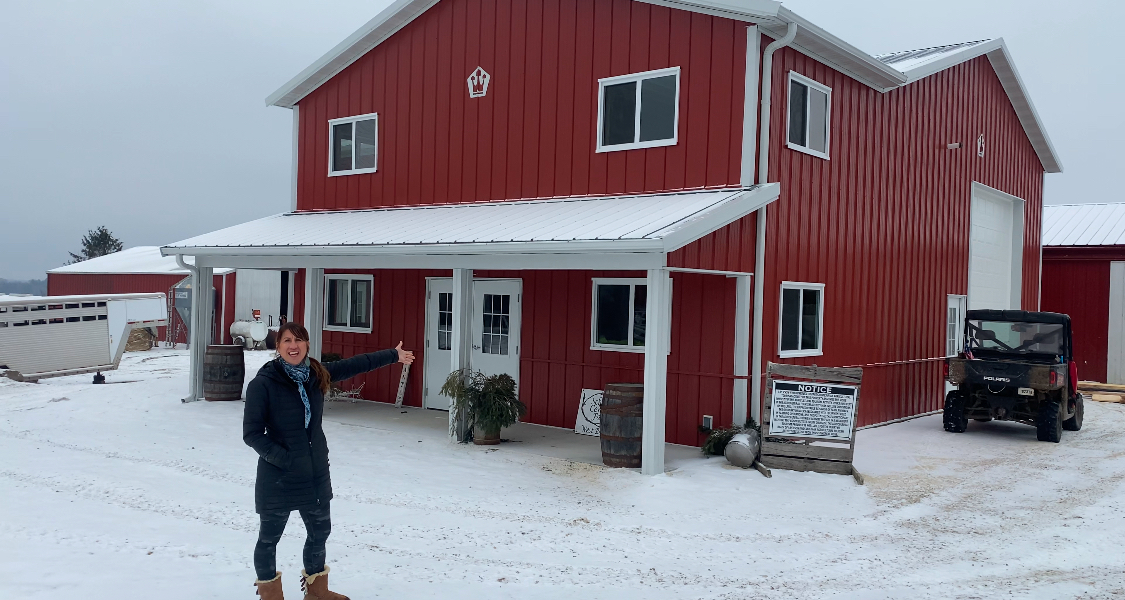 Schmidt Century Farm development: new farm store nearing completion in rural area.