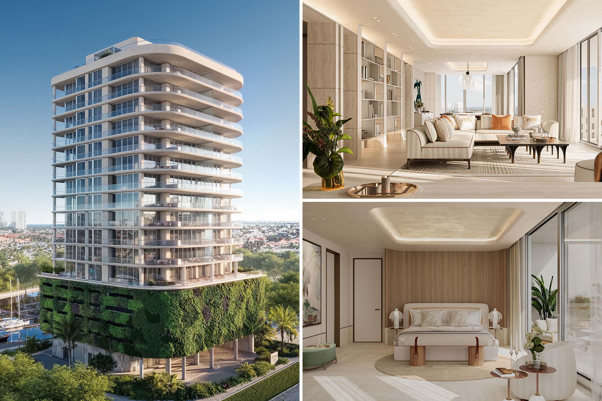 Fendi Casa luxury condo design showcased in South Florida real estate development.