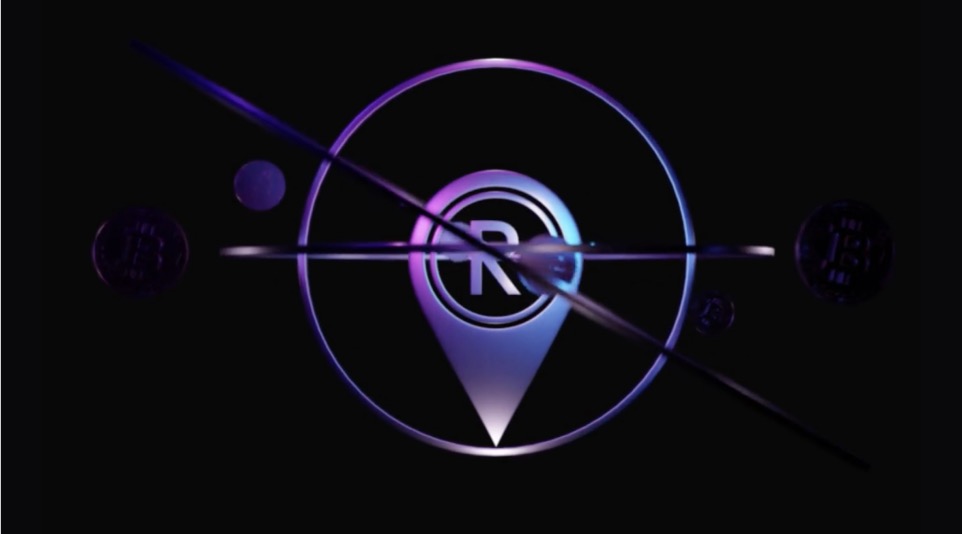 REM cryptocurrency logo with globe and property icons, representing global investing opportunities.