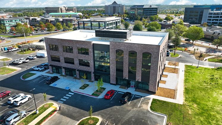 Downtown urban development hub with mixed-use properties and financial institutions.