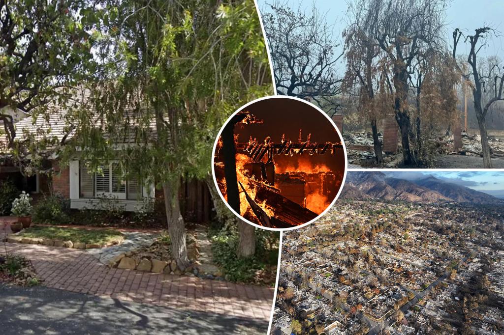 Damaged homes in Pacific Palisades, Los Angeles, for sale after wildfire destruction.