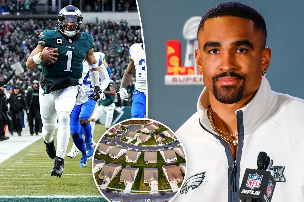 Philadelphia Eagles quarterback Jalen Hurts in modest $2,000/month rental home.