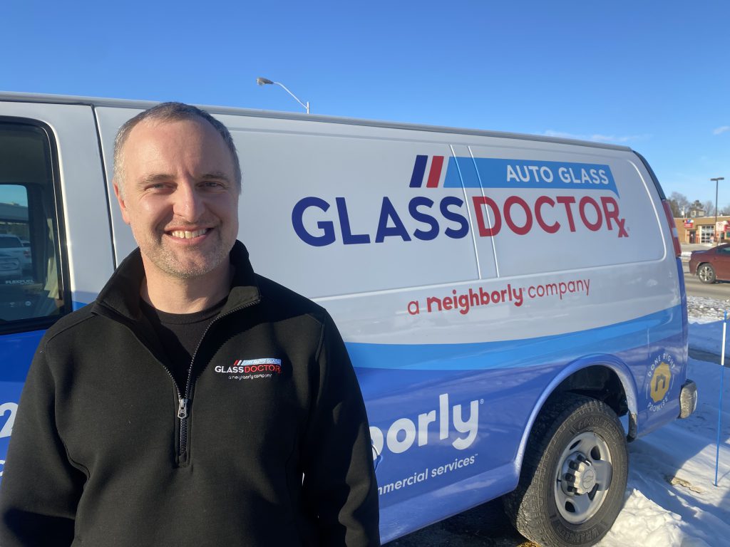 New storefront of Glass Doctor opens on S. Main in West Bend Plaza.